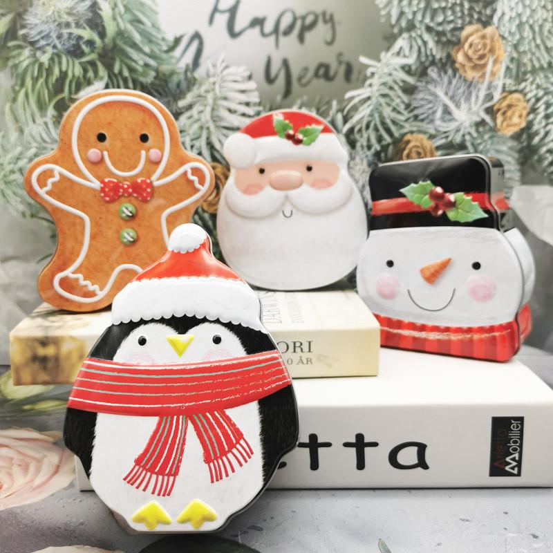 Santa Decorations Christmas Claus Snowman Candy Box Penguin Cookies Gift Tank