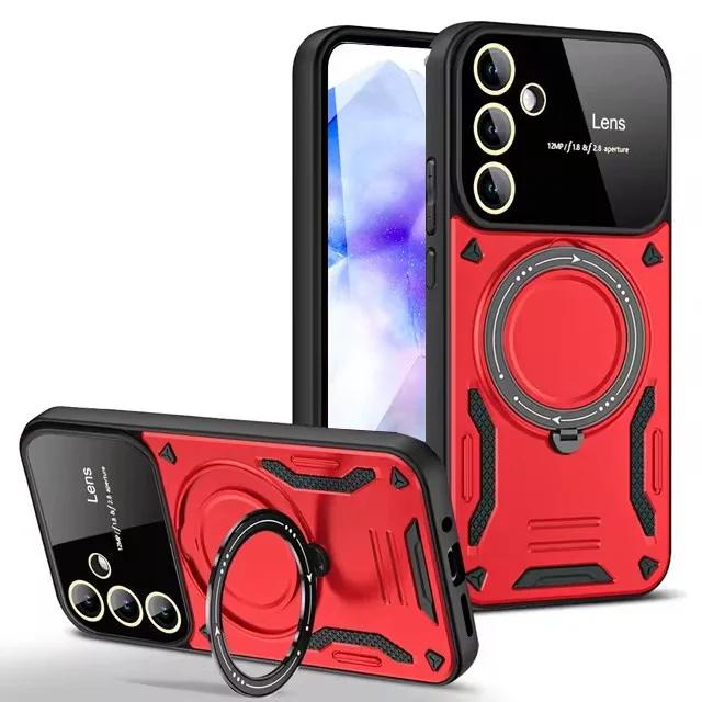 

Luxury Shockproof Armor Case For Samsung A55 A54 5G A15 A35 A25 A14 A34 A24 A53 A33 A13 A52 A32 Magnetic Ring Stand Phone Cover A55 5G