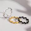 Simple Personality Stainless Steel Willow Branches Leaves Garlands Rings for Men Women Daily Wear Plant Flowers Finger Jewelry