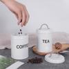 Lattine da tè vintage in ghisa con coperchio, barattoli a prova di umidità per la conservazione di caffè, zucchero, chicchi, contenitore alimentare da cucina, decorazione per la casa