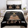 Funny Capybara Anime Duvet Cover Kawaii Animals Bedding Set Soft Quilt Cover Full Size for Boy Teens Bedroom Decoration