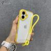 2in1 Clear With Wrist Strap lanyard Phone Case For iPhone 11 12 13 14 15 16 Pro Max Plus Shockproof Bumber Soft TPU Cover