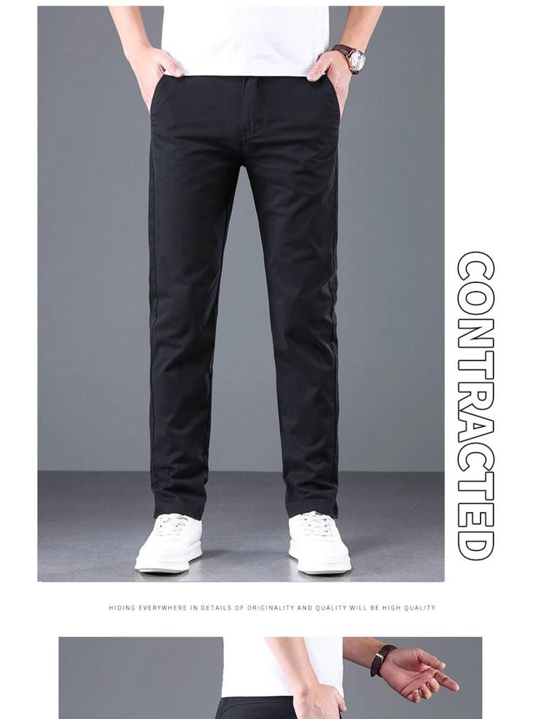 Herren Herbst Baumwolle Slim Fit Stretch Hose