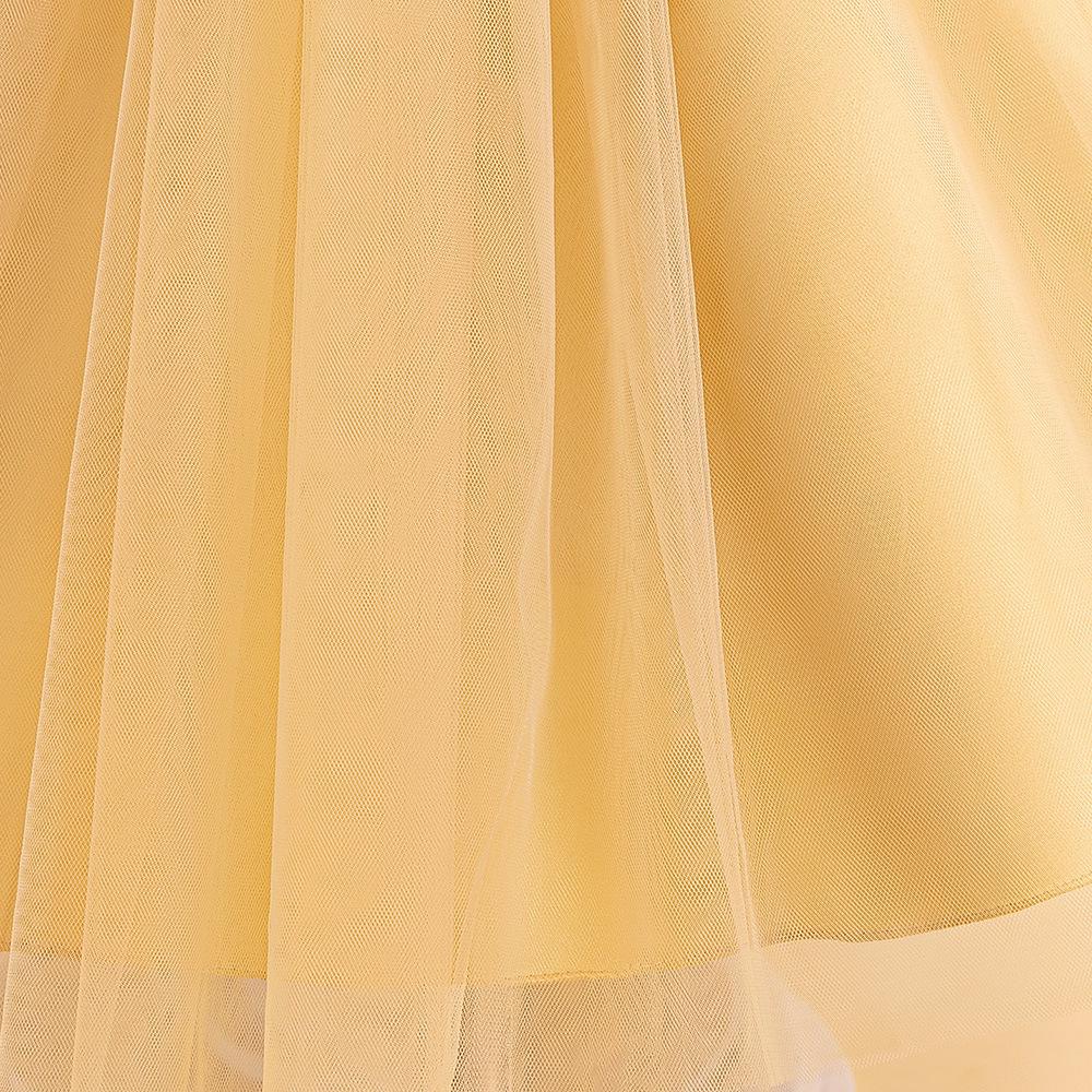 European & American Girls' Sequin Puffy Princess Dress with Bubble Sleeves for Catwalk and Evening Events