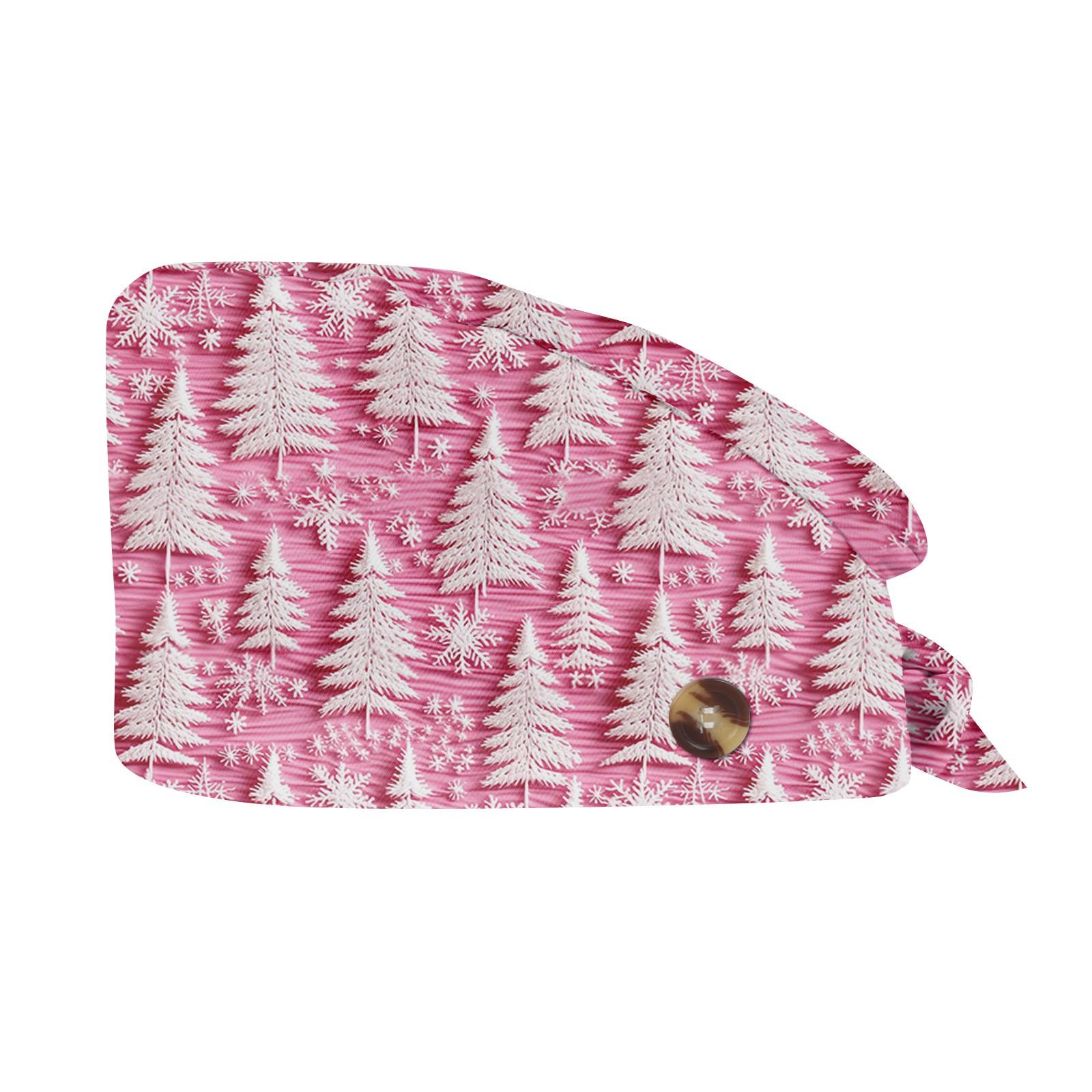 

Модная рождественская рабочая шапка с принтом Повседневная стираемая шапка-мешок Кепка One Size розовый