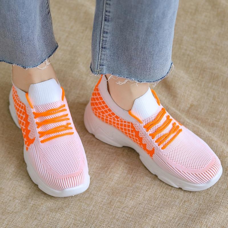 Women's Thick Soled Casual Color Blocked Breathable Sports Shoes Women's Shoes