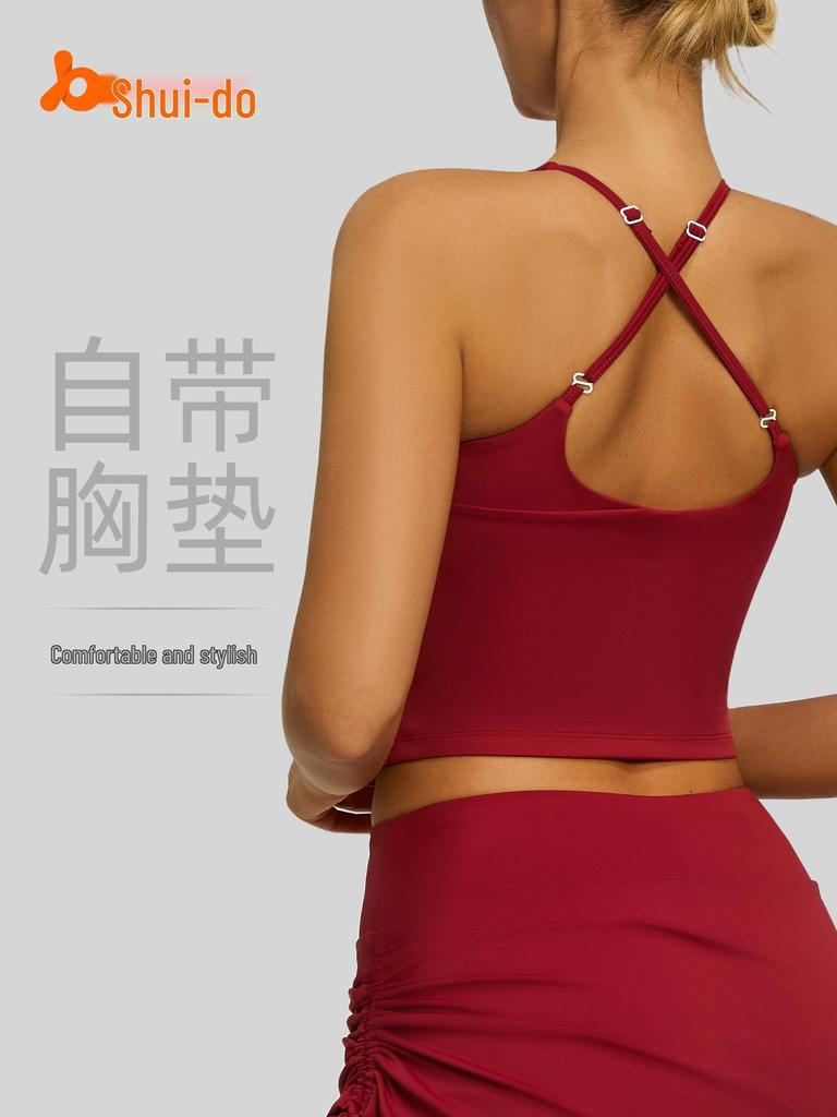 Juyitang Yoga-Tanktop Ärmelloses Camisole Sport-BH für Damen