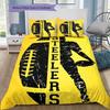 Pittsburgh Steelers Pattern Bedding Home Decoration Birthday Gift ( 1 Duvet Cover + 2 Pillowcase, Without Core),fan Merchandise.