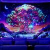 Arazzi Magici Albero che Brilla al Buio Arazzo a Reazione UV Decorazione Sfondo Appeso a Parete Camera da Letto Decorazione Festa