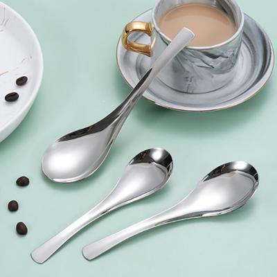 Nordic Style Stainless Steel Soup Spoon Deepen Large Capacity Spoon Silver Mirror Polished Flatware Soup Home Kitchen Tableware