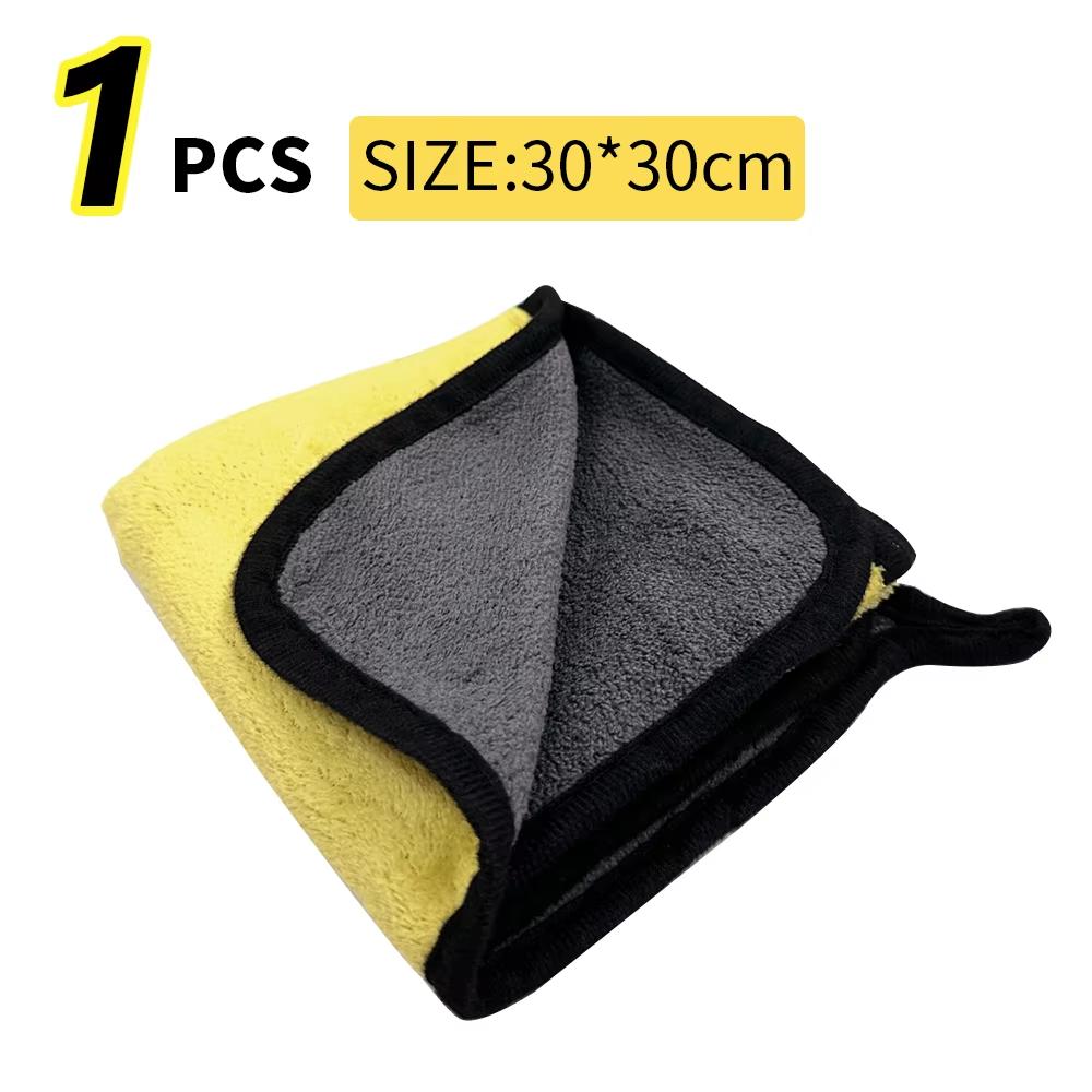 

High Absorbent Microfiber Car Cleaning Towel 30x30/60cm, Hemmed Drying Cloth for Auto Detailing & Car Care