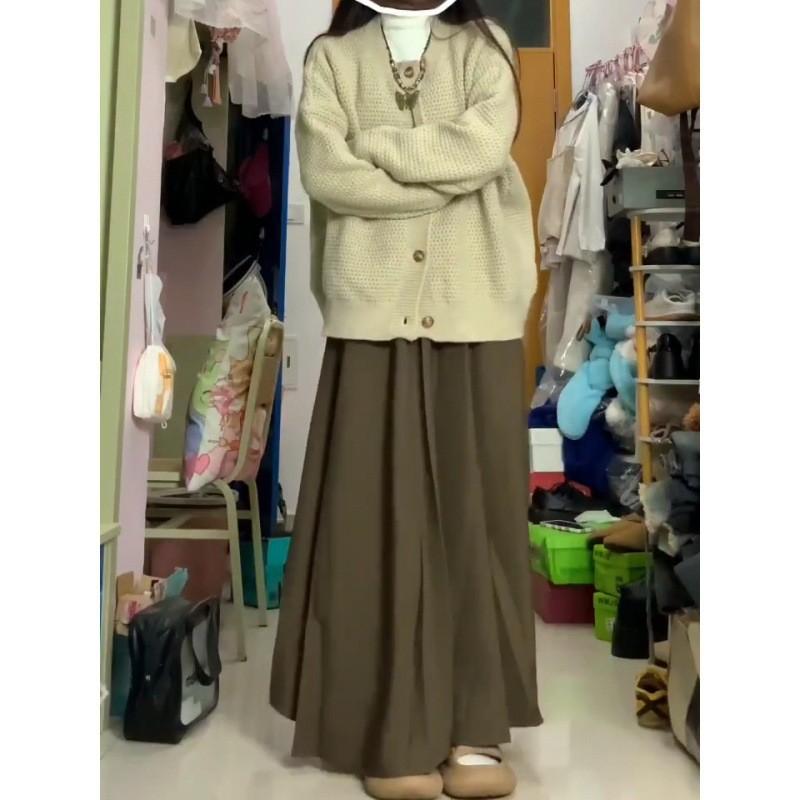 

Ladies Color Pleated Skirt XL кавовий