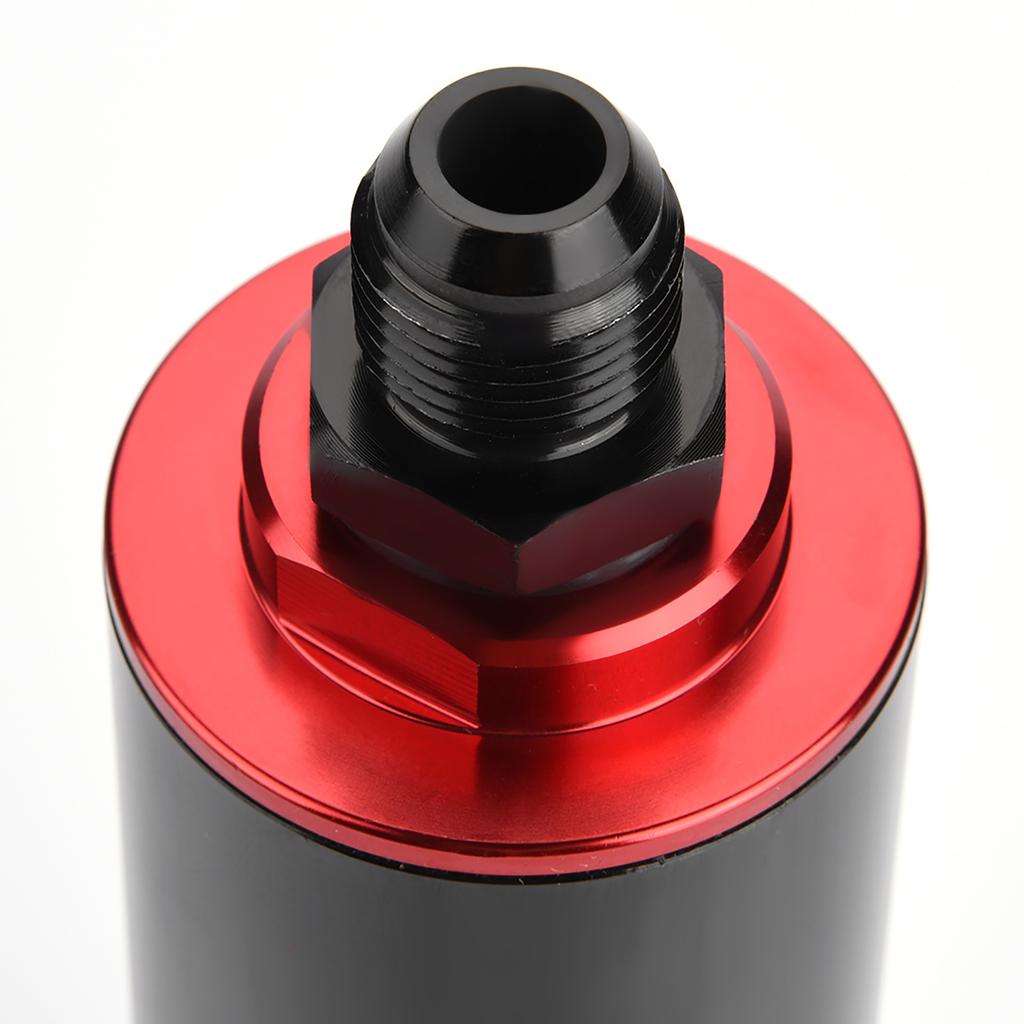 Universal 100 Micron AN8 Aluminum High Flow Fuel Inline Petrol Filter for Car Truck Black