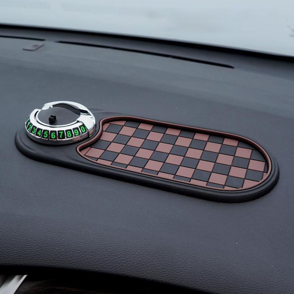 Car Slip Pad Multifunctional Mobile Phone Holder, Car Navigation Sunglasses Holder, Parking Sign Central Control Storage Rack