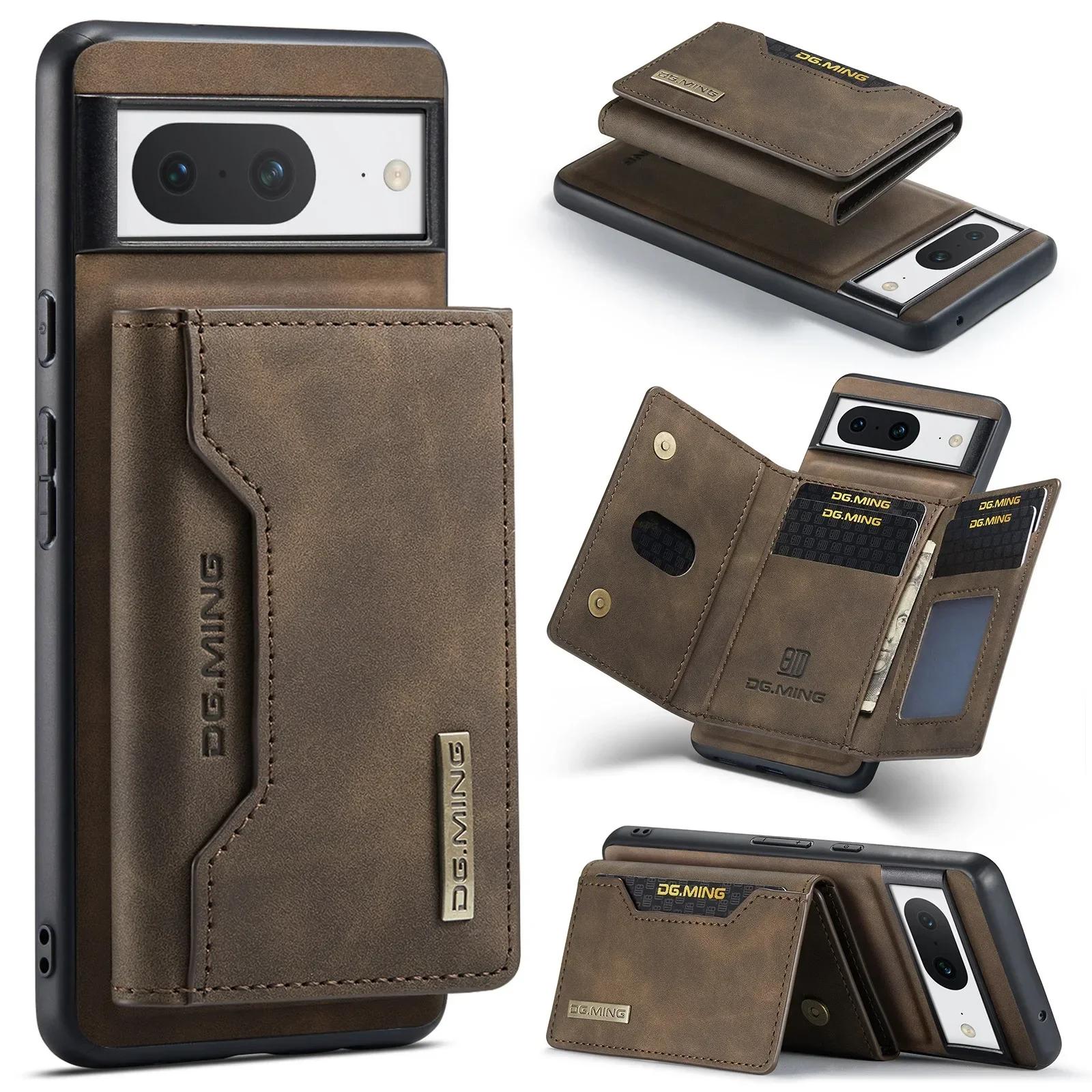 

2 in 1 Detachable Wallet With Card Holder Phone Case for Google Piexl 9 8 8A 7 6 Pro 7A 6A 5A XL Leather Bags Cover Coque Etui for Google Pixel 5A кавовий