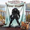 Custom Text Flannel Throw Blanket, Lightweight Cozy Bed Sofa BlanketPredator