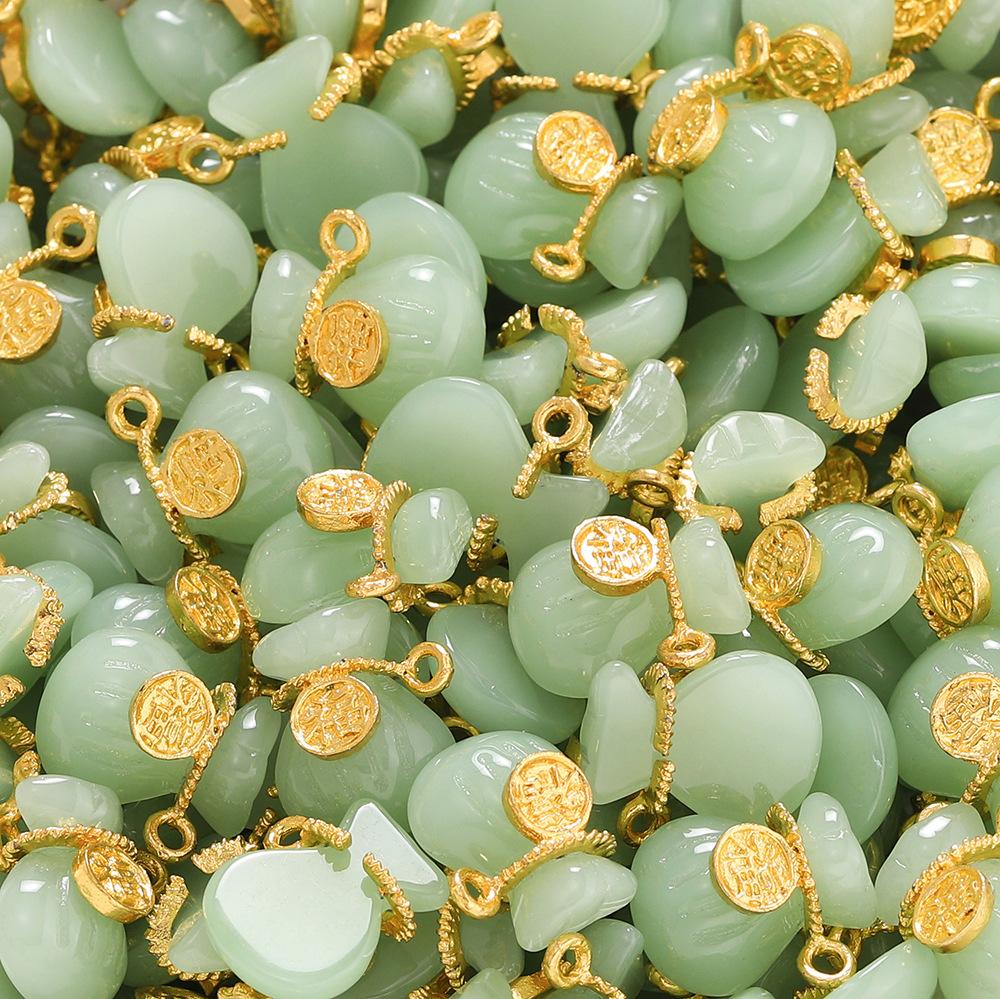 

2 шт. стеклянный сплав инкрустированный нефритовый кулон с пряжкой безопасности облачный замок кулон ручной работы браслет ожерелье антикварные аксессуары для одежды