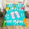 Bunte Flip-Flops Bettwäsche-Sets für Teenager Kinder Leichte Tagesdecke mit 2 Kissenbezügen Strandurlaub Bettwäsche-Set Ohne Bettdecke