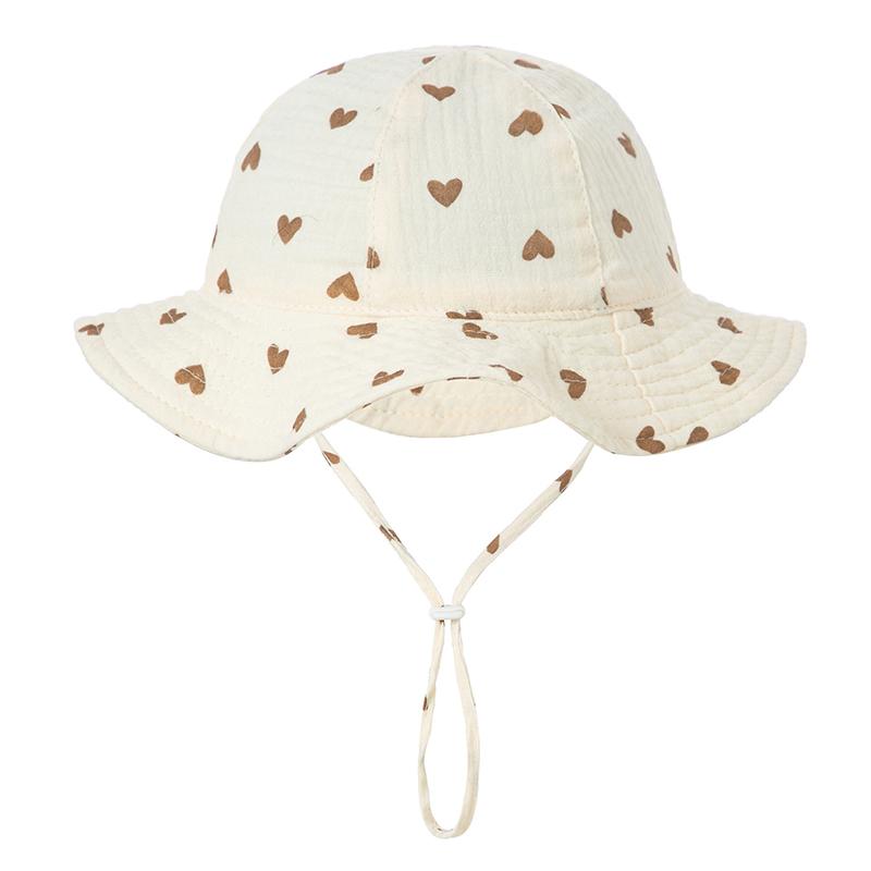 Baby Cotton Bucket Hat  Children Sunscreen Outdoor Caps Boys Girls Print Hat Unisex Beach Fishing Hat