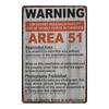 Area 51 Warninng No Trespassing  Retro Metal Sign  Wall kitchen  Home Art Vintage Decor Metal Poster 30X20CM DU-2853