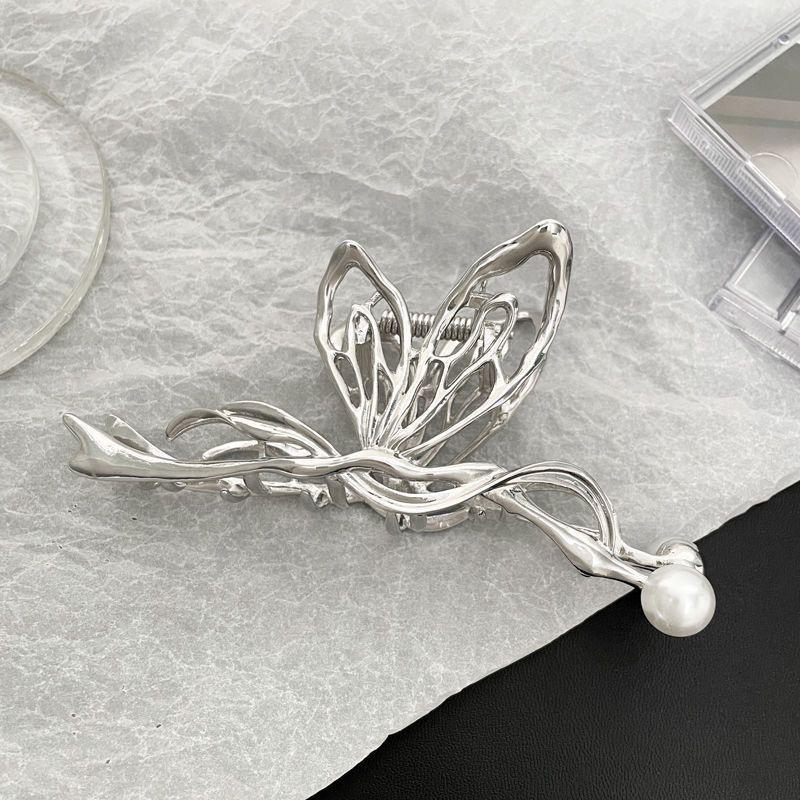 

2024 Металлическая заколка-краб высокого класса для женщин: Большая, Шикарная, Холодного Стиля Заколка-Акула для Затылка