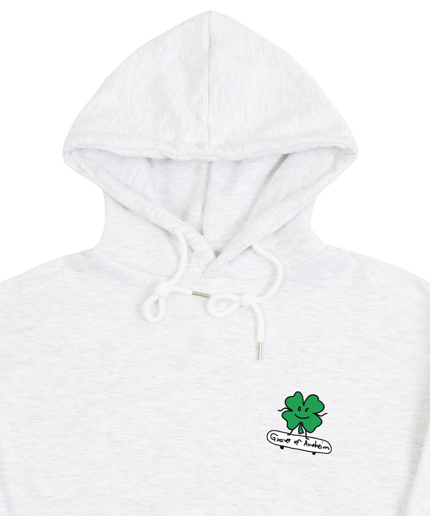 [Unisex] Clover Board Hoodie_Melange White