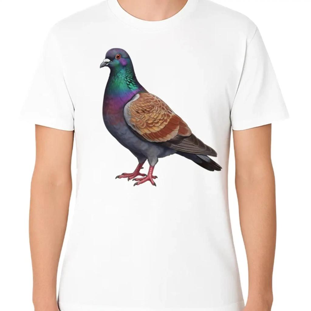 Beautiful Pigeon T Shirt Realistic Bird Wildlife Lover Vintage Washed Comfortable Slightly Versatile Graphic Unisex Homme