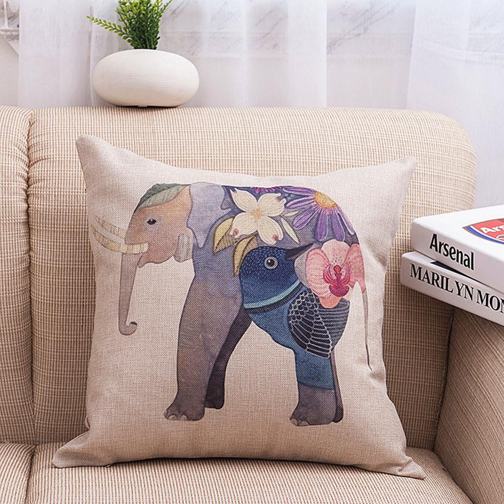 Elephant Print Pillowcase 45*45cm Sofa Cushion Case Pillow Cover Bedding Accessories