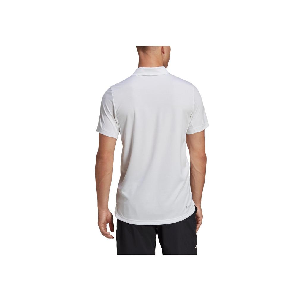 Adidas Logo Print Sports Tennis Polo Shirt Men Tops White HT7182