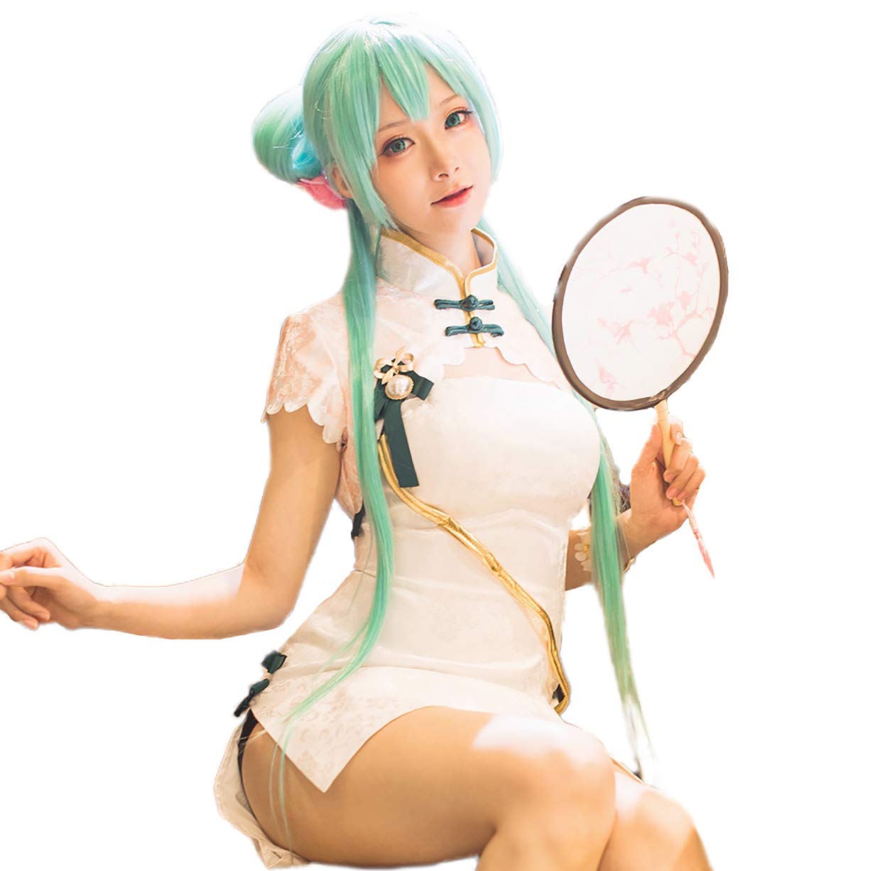 

[Milky Time] Косплей Хацунэ Мику Китайское платье Вокалоид Белое мини-платье