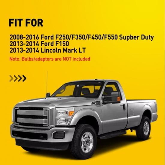 For Ford F250 F450 F350 F550 Amber Lens Side Mirror Marker Signal Light Housing