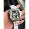 Haofa Skeleton Automatic Wristwatch Men 316L Stainless Steel Barrel Tonneau Business Fashion Gift