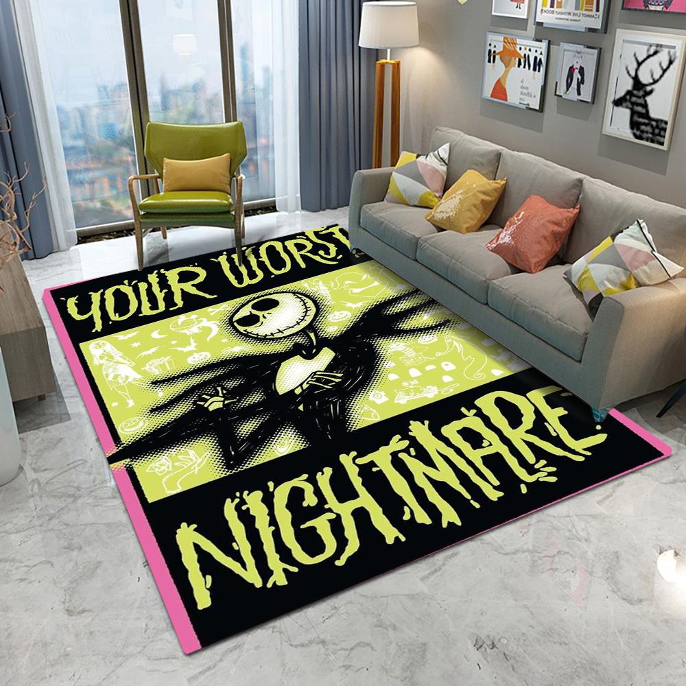 Disney The Nightmare Before Christmas Area Rug Non-Slip Bedroom Kitchen Bathroom Entracne Rug Living Room Washable Carpet