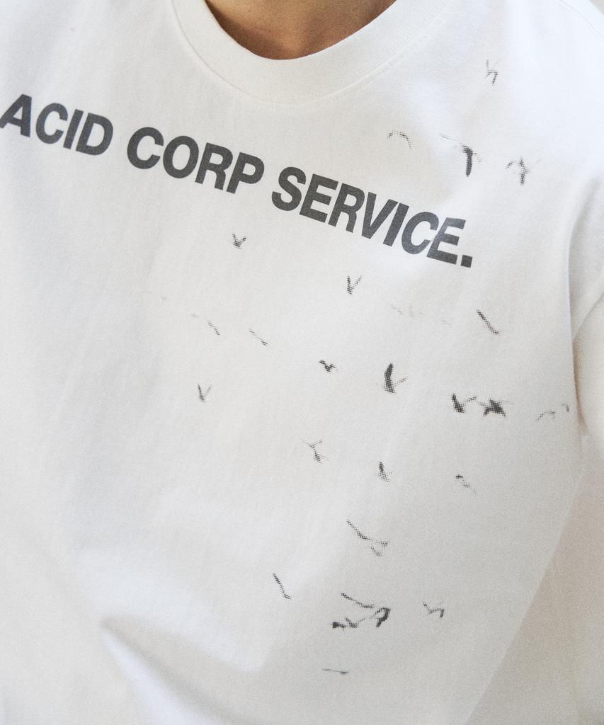 SLOWACID Bird Short Sleeve T-Shirt [White]