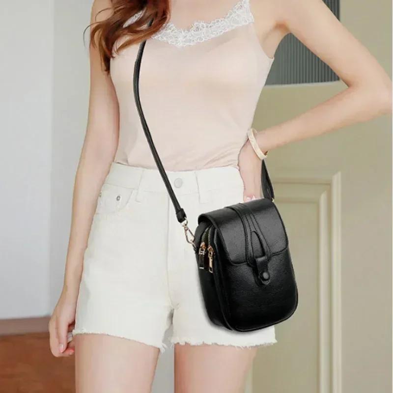 Vintage-Mode Kleine Schultertaschen für Frauen Retro PU Leder Crossbody Telefon Messenger Bag Handtasche Beutel Geldbörsen und Handtaschen