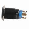 19mm 12 24V LED ON OFF Black Waterproof Selflocking Latch Push Button Flate Switch