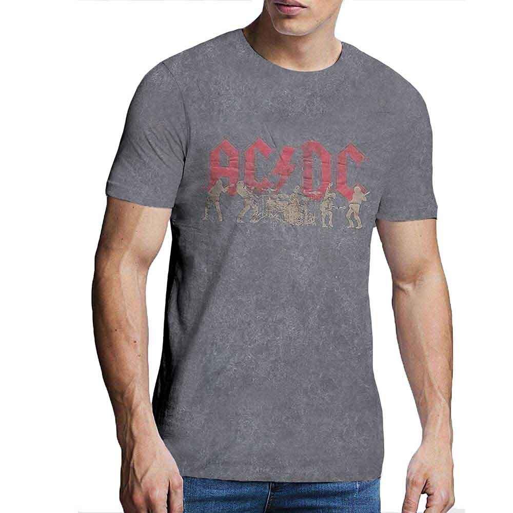 AC/DC Vintage Silhouettes T-Shirt Grey New Unisex T-Shirt Graphic Tee L