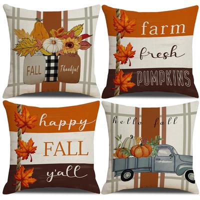 Decorate Home Thanksgiving Car Flowers Pillowcase Living Room Bedroom Sofa Car Pillowcase