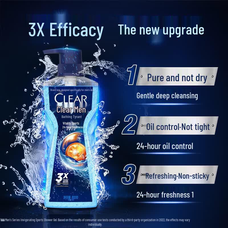 Clear Men's Deep Cleanse Shampoo & Sport Body Wash Combo
