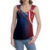 Womens Tank Top V Neck Basic Printed Casual Flowy Sleeveless Deep Side Cut Tops For Women