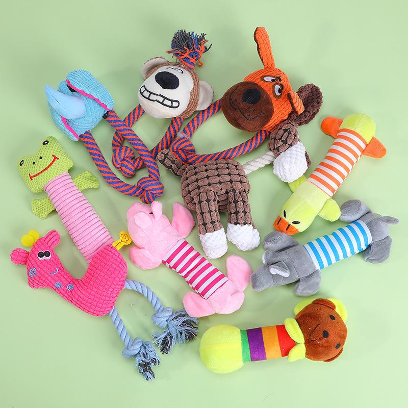 Popular Plush Pet Toy Set - Durable, Sounding Chew Toys for Dogs & Cats, Self-Entertainment & Boredom Relief