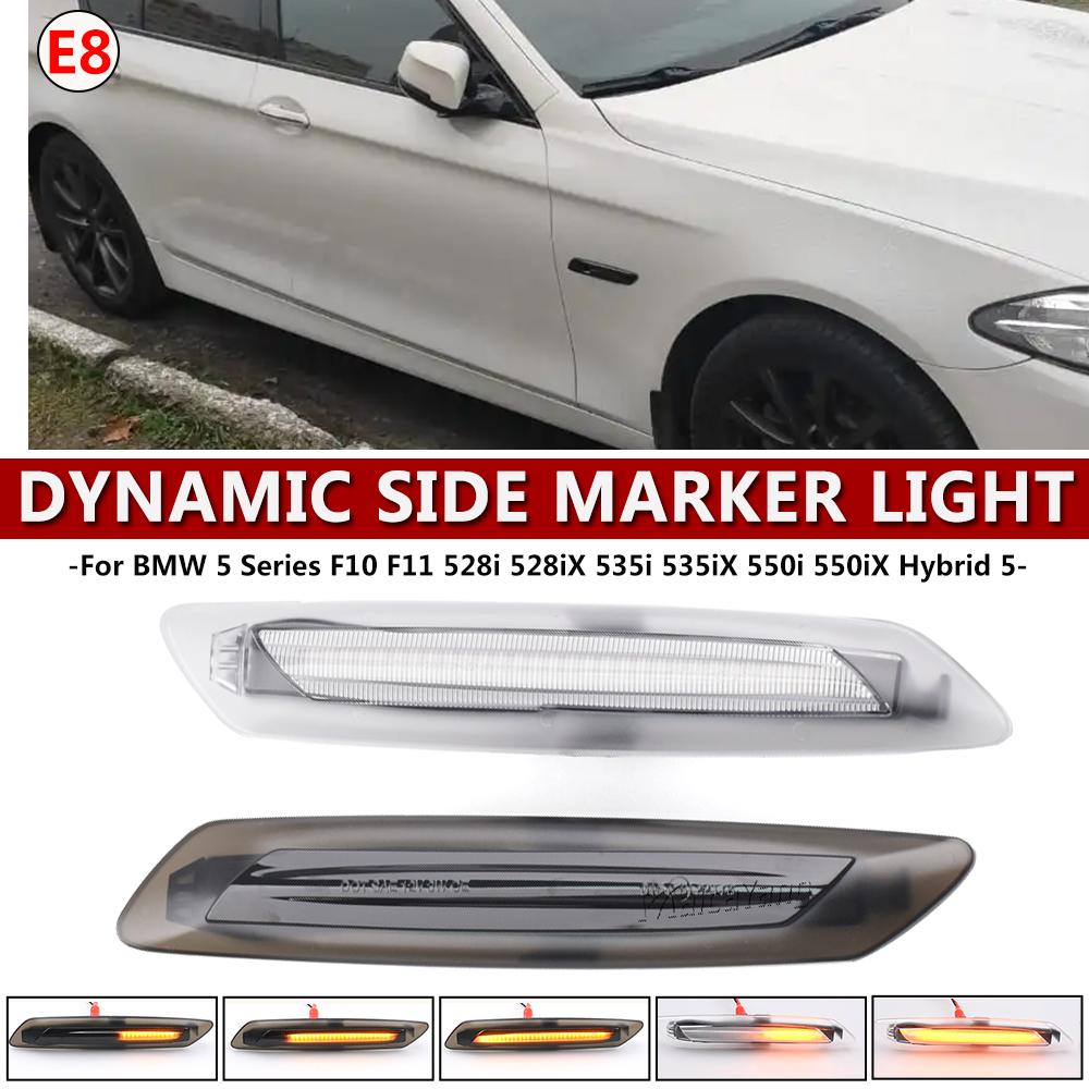 2X LED Sequential Fender Indicator Side Marker Blinker Turn Signal Lights for BMW 5 Series F10 F11 528i 528iX 535i 2011 12 2013