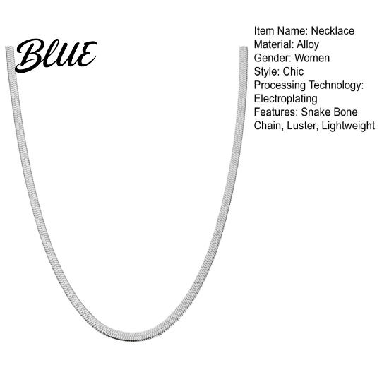 Lightweight Necklace Women Snake Bone Chain No Pendant Two Color
