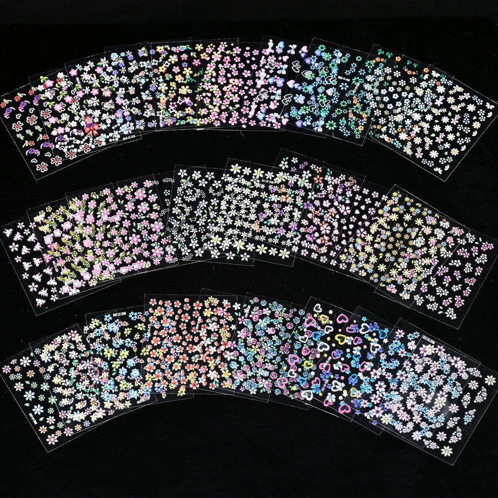 30Pcs Cute Floral Nail Slider Waterproof Nail Art Stickers Easy To Use Manicure Decals DIY Manicure