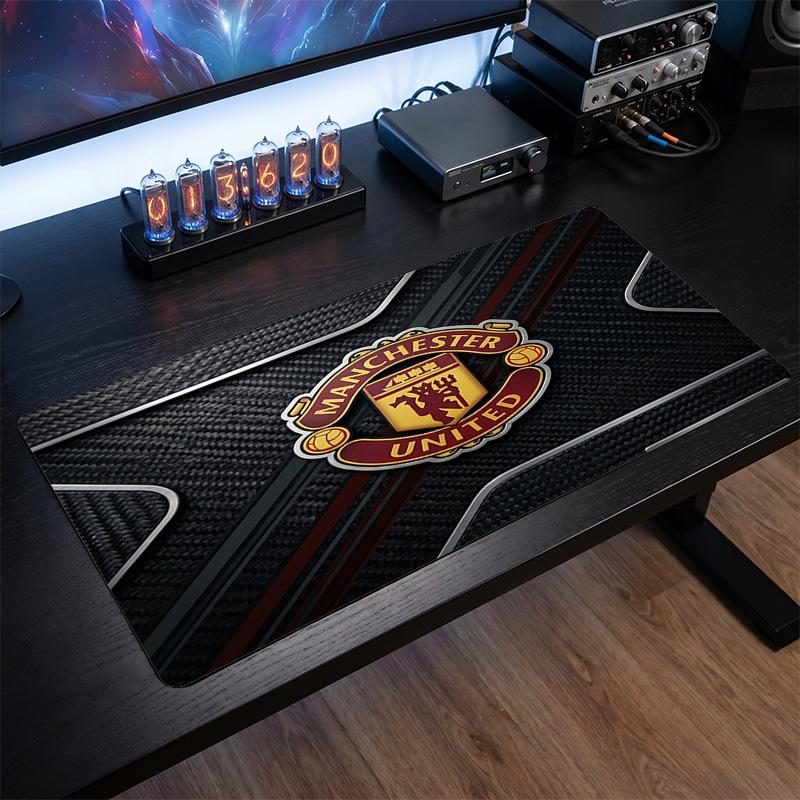 Μεγάλο Ποντικοπάντο Manchester United με Εκτύπωση, Αντιολισθητικό Μαλακό Καουτσούκ Στρώμα Γραφείου για Παιχνίδια, Διακόσμηση Γραφείου, Laptop, Υπολογιστή