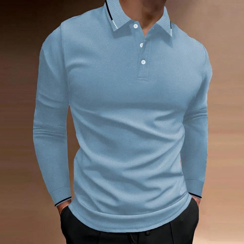 2026 New Men's Hot-selling New Long-sleeved POLO3D Digital Printing Simple Versatile Lapel Casual POLO Shirt