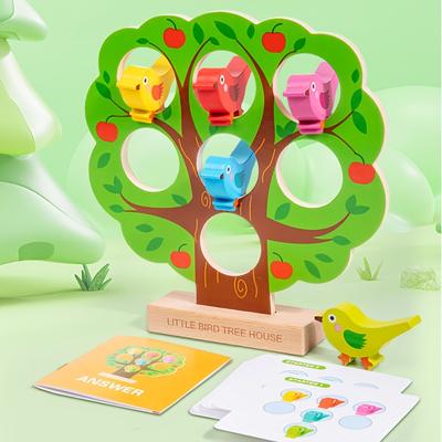Kleiner Vogel Baumhaus Spiel – Buntes Holz Lernspielzeug für Kinder, Mehrspieler Familienspaß mit Nestbau Beobachtungsfähigkeiten Entwicklung