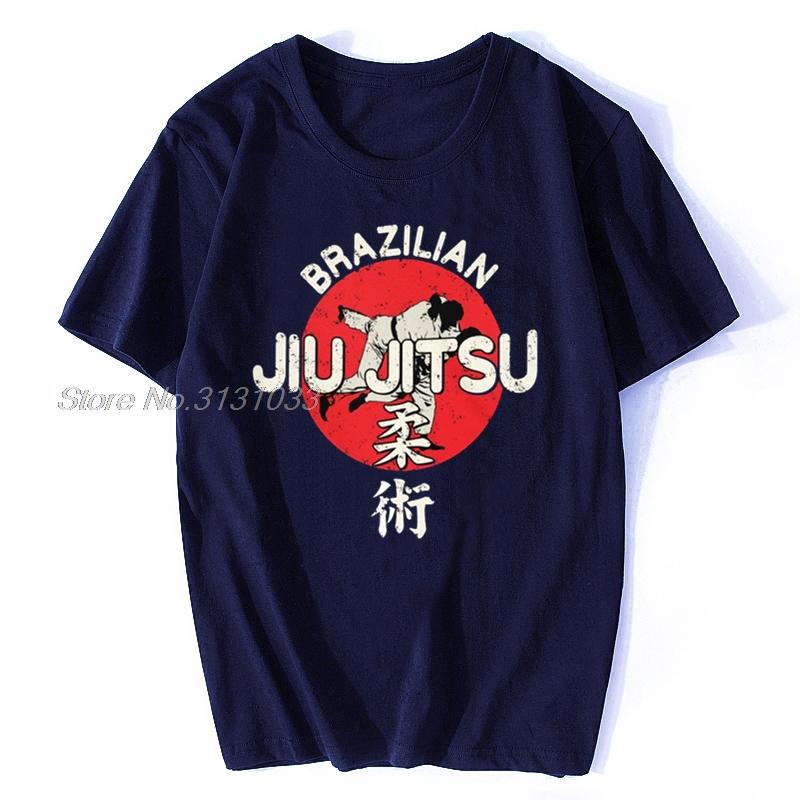 Vintage Male Brazilian Jiu Jitsu Tshirt Short Sleeve Cotton TShirt Leisure Brazilian JiuJitsu Tee Shirt Loose Fit Apparel Gift S