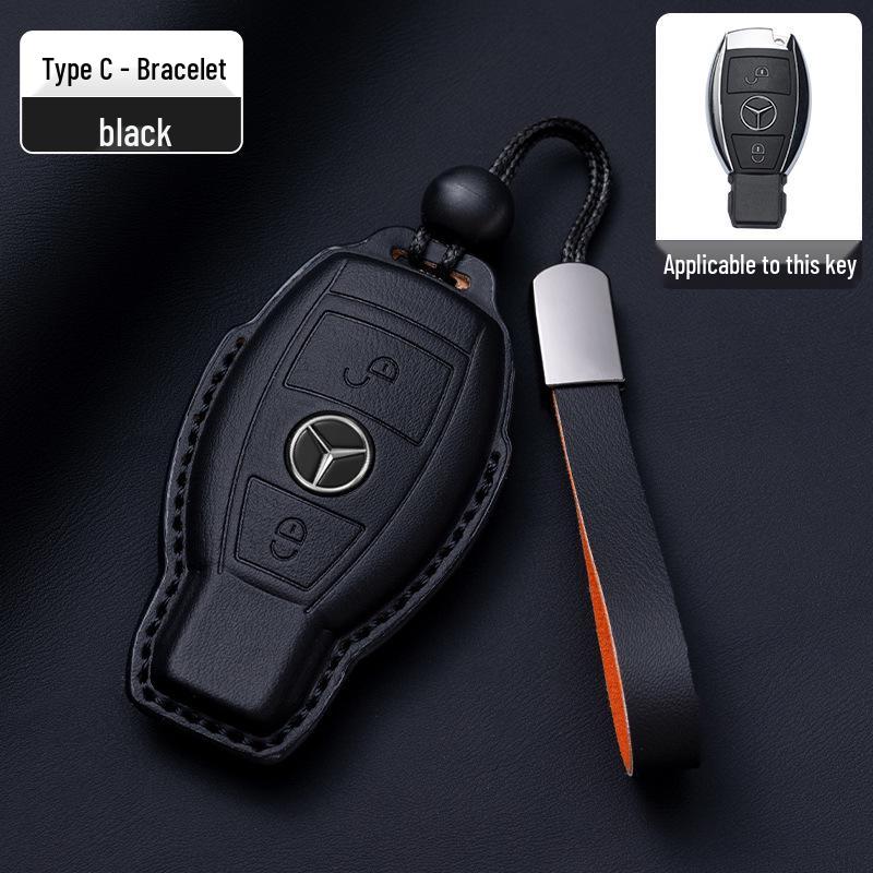 Originální kožené pouzdro na klíče Nappa v barvě Mercedes-Benz pro GLE, GLA, C200L, C260L, E300L, Třídu E, Třídu S, Třídu C