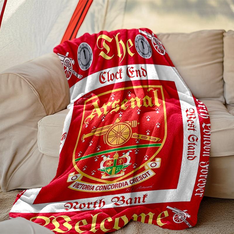 1 Stück Gemütliche Decke mit Hausdruck, Fußballclub-Decke für Bett und Sofa, Besonderes Geschenk für die Familie